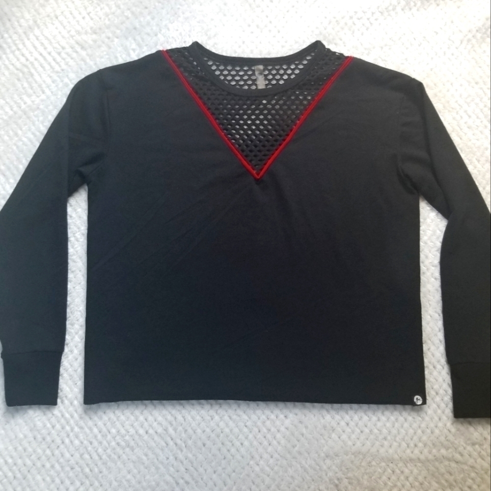 GX by Gottex mesh black and red top size XS
